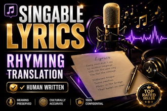 create singable and rhyming translations of your song lyrics