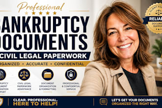 prepare bankruptcy documents and civil legal paperwork