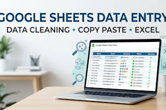 do google sheets data entry and data cleaning
