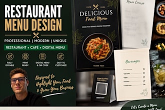 design an editable restaurant menu in canva