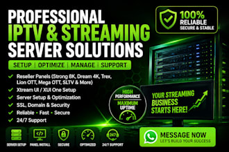 setup and configure  admin server, restream, server fixing, panel installation