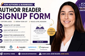 do author reader signup form wix wordpress lead capture form newsletter campaign
