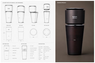 design coffee grinders, grinding cups, coffee grinding machines, 3d cad