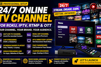 create roku live streaming, iptvb,radio and amazon fire TV channel