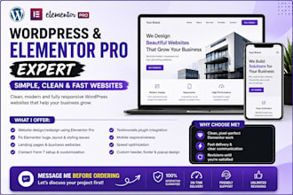design modern wordpress website as an elementor expert