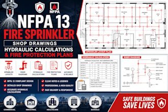 design nfpa 13 fire sprinkler shop drawing hydraulic calculations and protection