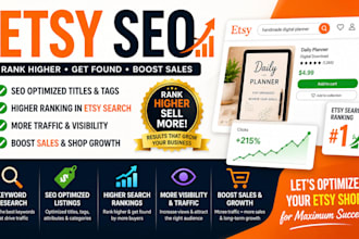 do etsy SEO for etsy listing title and tags to increase sales and traffic