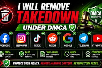 remove takedown facebook instagram tiktok reddit google telegram yt under