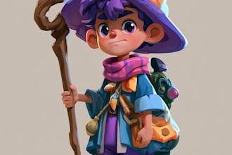draw 2d game character illustration
