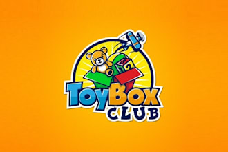 design kids toy box club theme logo