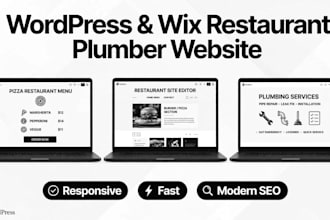 do website for your brand using wordpress and wix website for restaurant plumber