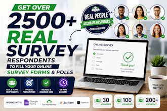 get real survey respondents to fill online survey form questionnaire and survey