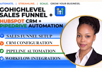 gohighlevel sales funnel, hubspot crm, pipedrive, automation workflow
