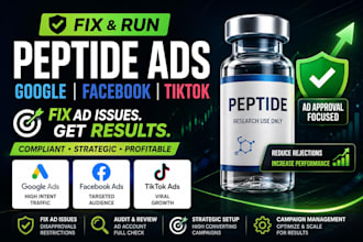 fix peptide ads issue run peptide google ads peptide facebook ads or tiktok ads