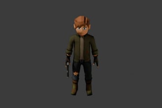 retro lowpoly character, ps2, gun 3d, ps1 style, psx survival, n64, y2k, 3d game