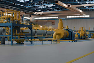 draft industrial building layout,modern factory interior design,warehouse render