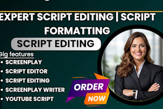 write edit and format your screenplay, film script, comedy script, anime script
