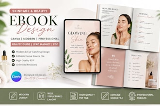 skincare ebook design beauty guide lead magnet modern canva professional pdf