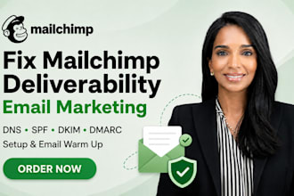 fix mailchimp email deliverability dns spf dkim dmarc setup email warm up