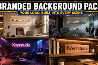 design a branded virtual background pack for your team or company