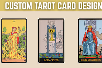 design unique tarot card and oracle or zodiac card illustration, board game art
