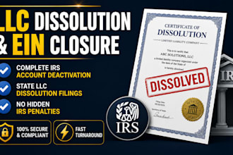 dissolve llc and close ein number professionally