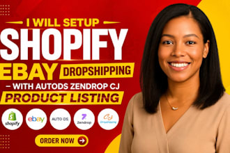 setup shopify ebay dropshipping with autods zendrop cj product listing