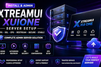 install admin server setup for xtreamui,xuione,with admin restream,vps,ssl,epg,