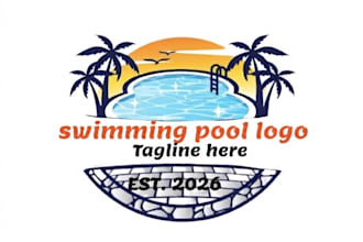 design a professional swimming pool or pool cleaning service logo