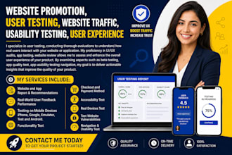 do user testing website review ios andriod app testing and give detailed report