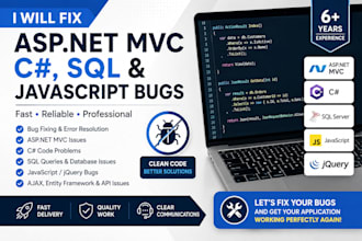fix asp net mvc c sharp sql and javascript bugs