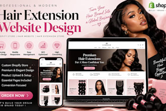 design hair extension website hair website shopify store hair extension store
