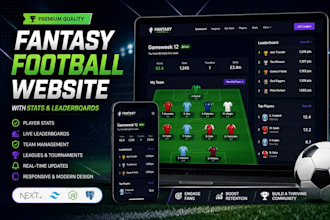 build a fantasy football website with stats and leaderboards
