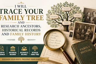 trace family tree and research ancestors, historical records and family history