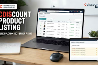 manage cdiscount marketplace bulk product SEO upload listing error fixing issues