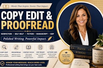 copy edit nonfiction ebook self help fiction book proofreading manuscript KDP