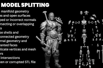 fix, modify, convert, repair and optimize 3d model and stl files for 3d printing