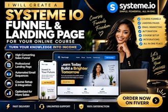 create a systeme io funnel and landing page for your online course