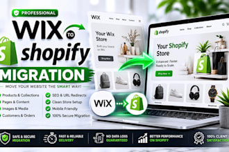 migrate wix website to shotransfer and setuppify store with SEO data