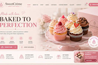 design wix cup cake shop websit bakery patisserie boulangerie confectionery site