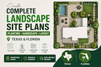 create complete landscape site plans planting hardscape layout for texas florida