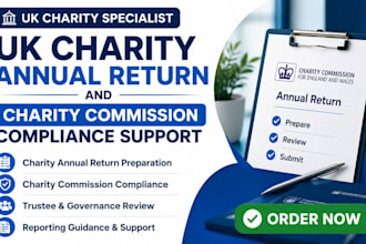 prepare UK charity annual return and charity commission compliance support