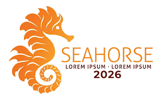 design a creative seahorse logo for marine or ocean brands