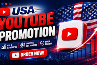 do USA youtube promotion, USA channel promotion, to USA active audience