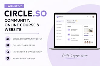setup circle so online community, circle so online course and circle so website