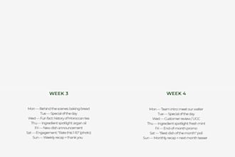 create a 30 day social media content calendar