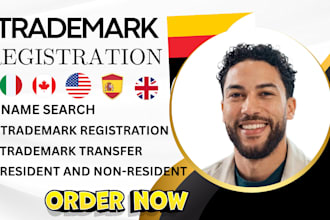 register assign and transfer trademark in USA UK italy canada spain and germany