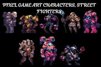create pixel art characters sprite sheets animation fpr rpg indie games