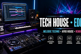produce tech house, edm, melodic techno, afro house, house music and remixes