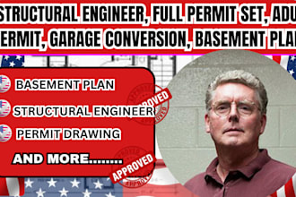structural engineer, full permit set,adu permit,garage conversion,basement plan